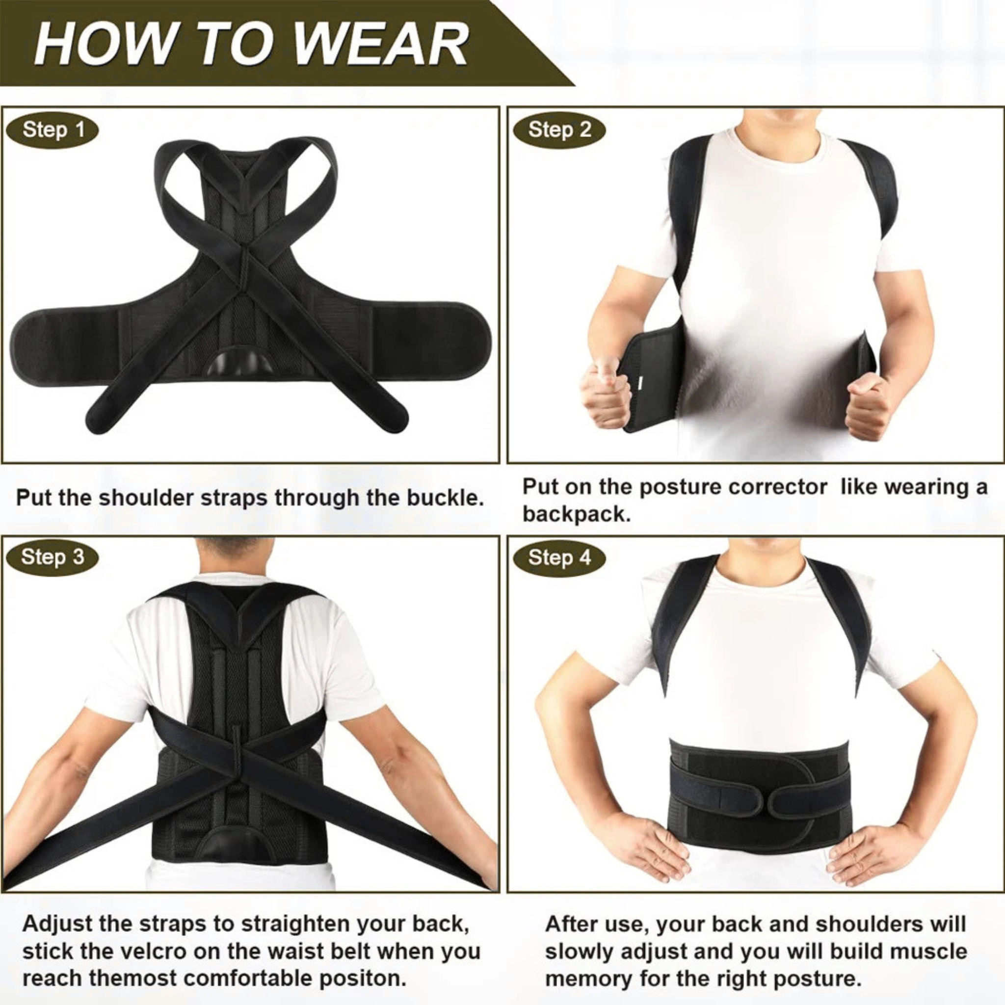 Adjustable Posture Corrector Back Brace